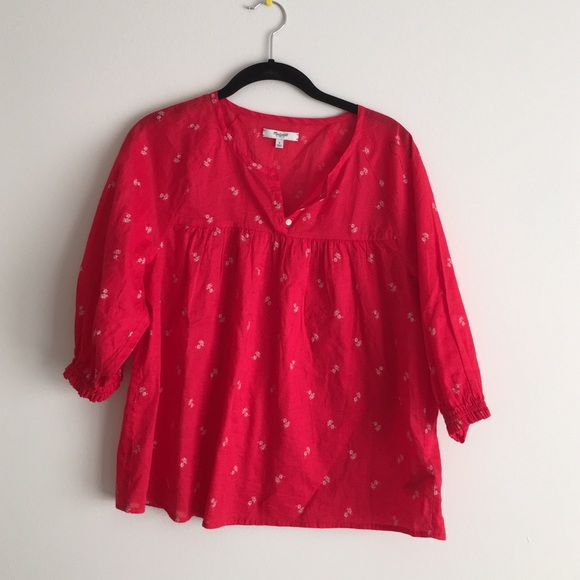 Madewell Floral Peasant Top