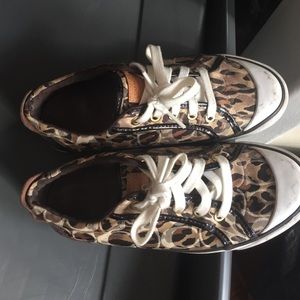 Leopard print coach sneakers