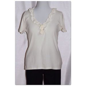 New Listing Ralph Lauren Ruffled V-Neck Top