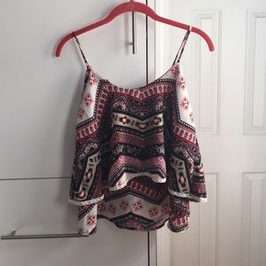 Cute layered tank top with pattern