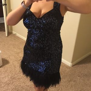 Guess sequins and feathers dress