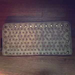Authentic Michael Kors while studded wallet
