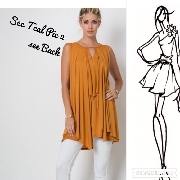 Pumpkin Color Layered Top - Picture 2 of 2