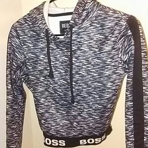 Crop top long sleeve "BOSS" hoodie
