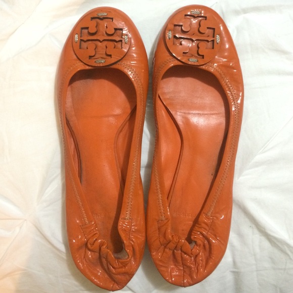 Orange Gently Used Tory Butch Flats