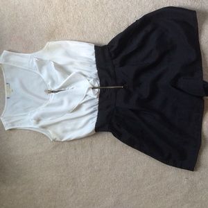 white and black romper