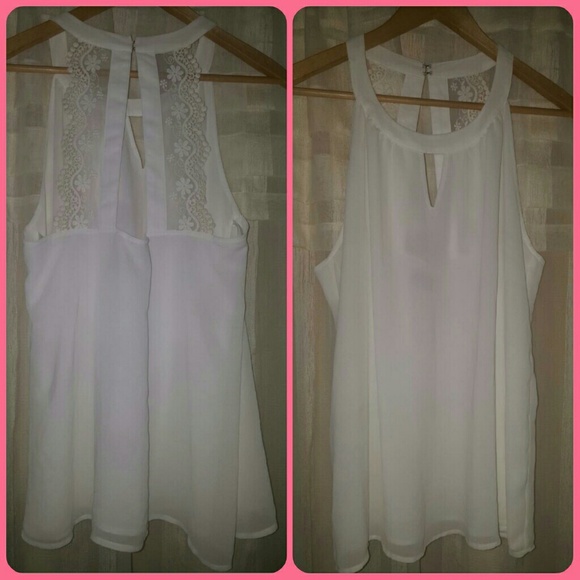 Pretty white blouse with lace detail