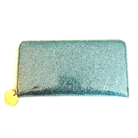 Deux lux zip around glitter wallet