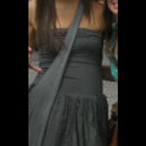 Forest green strapless dress