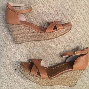 NEW Brown leather wedges