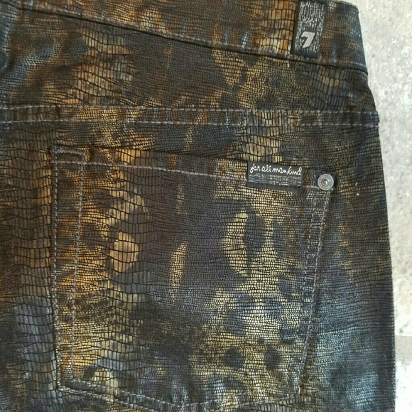 7 for Mankind Snakeskin Skinny Jeans Size 32