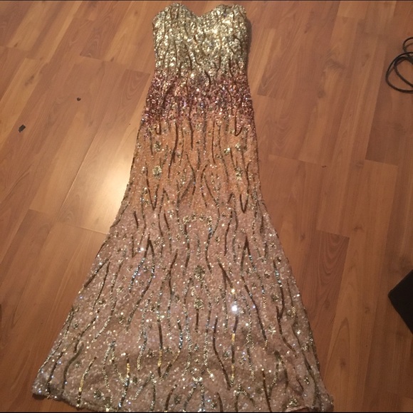 Scala sequin prom dress
