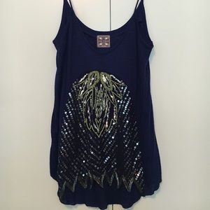 Free People Purple Beaded Top