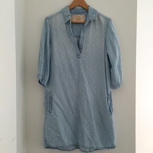 Polka dots denim dress