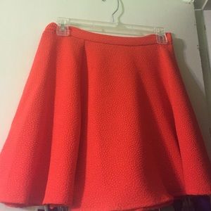 Orange Skater Mini Skirt