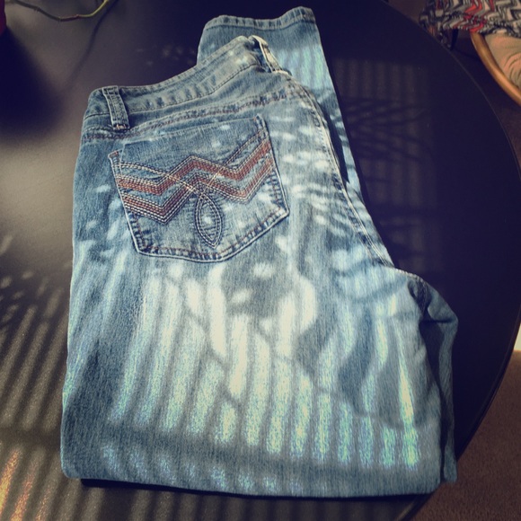 Paris blues light wash jeans.