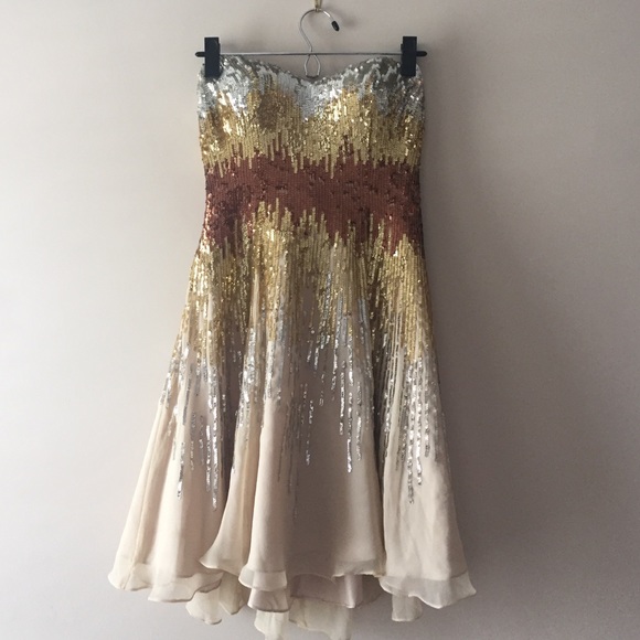 La Femme Ombré Gold Sequin Prom Dress - Picture 4 of 4