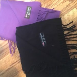 Cashmere scarves purple black