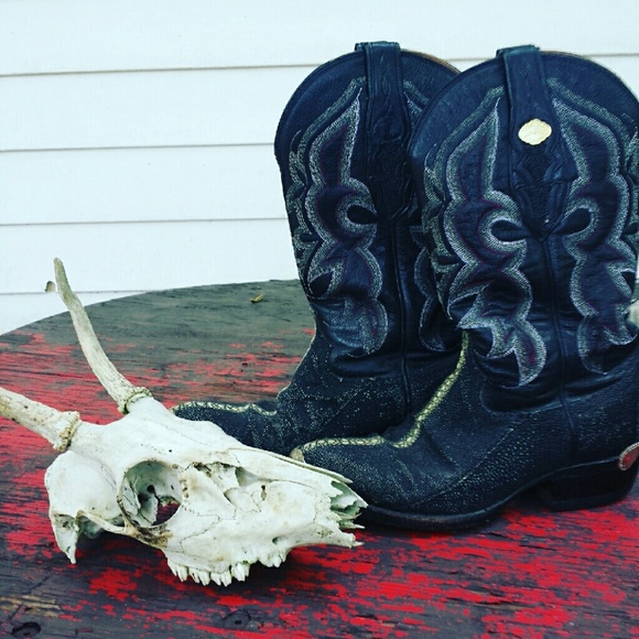 Vintage Black Cowboy Boots