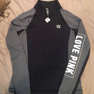 Victoria secret PINK deep V half zip- size S