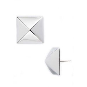Kate Spade "Locked in Large" Pyramid Silver Studs
