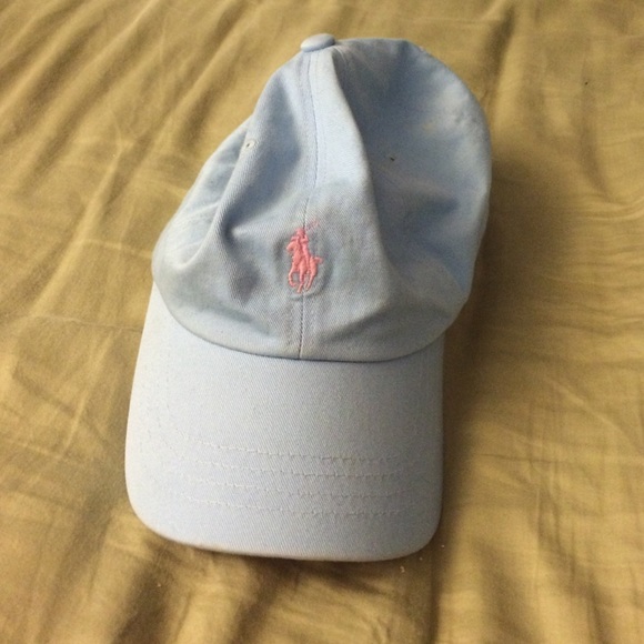 Pink and blue polo hat
