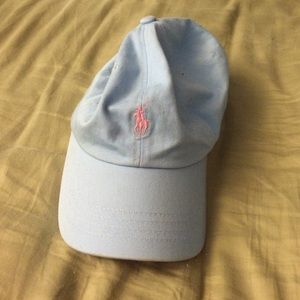 Pink and blue polo hat
