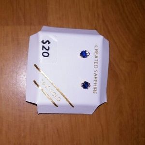 10k Gold Blue Sapphire Studs
