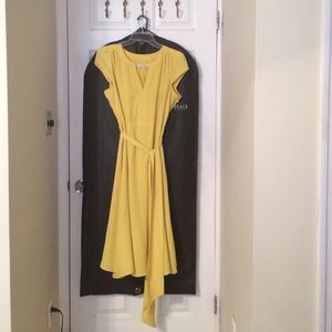 Lift yellow silky long dress