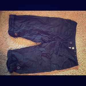 Navy blue cargo shorts or capris