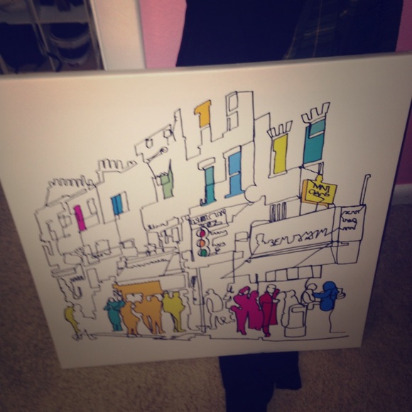 Ikea White street wall art canvas 56 cm by 56 cm