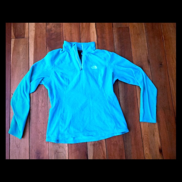 Womens Small Northface 1/4 zip. Teal/blue fleece