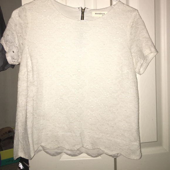 Beautiful white lace scalloped shirt