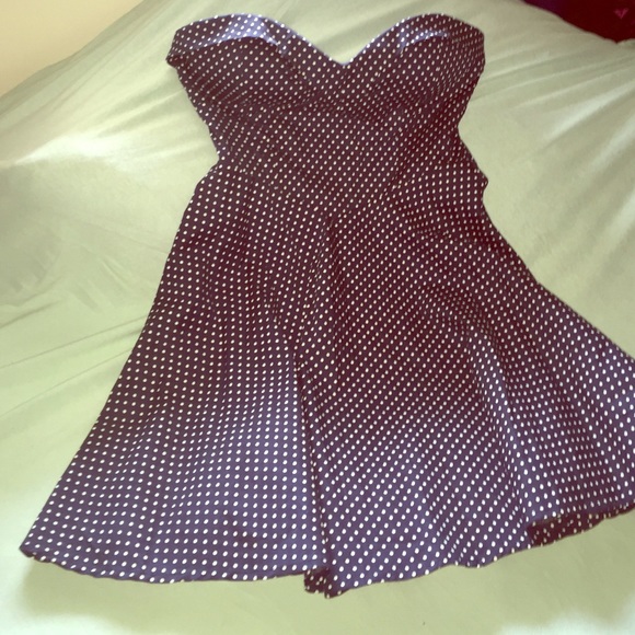 Strapless Navy Polka dot dress.  NWT!