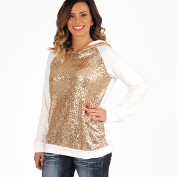 Medium Gold Sequined Hoodie - Picture 2 of 4