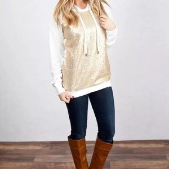 Medium Gold Sequined Hoodie - Picture 3 of 4