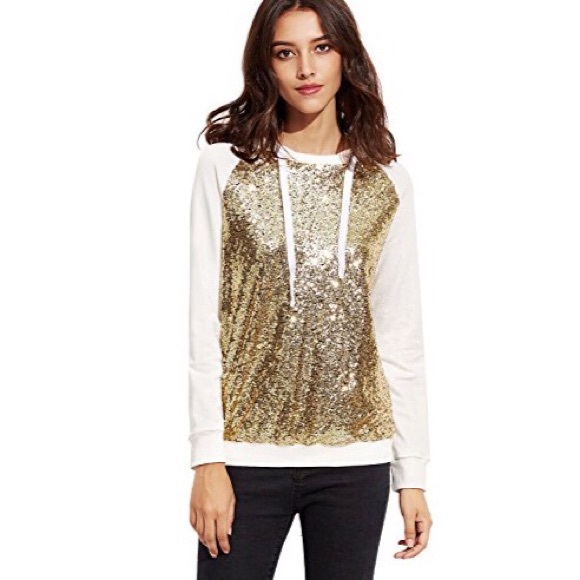 Medium Gold Sequined Hoodie - Picture 4 of 4