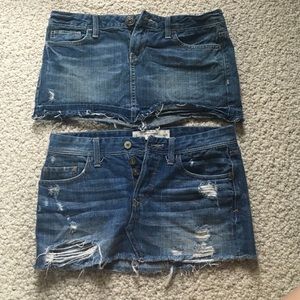 Abercrombie & Fitch and Aeropostale Jean skirts
