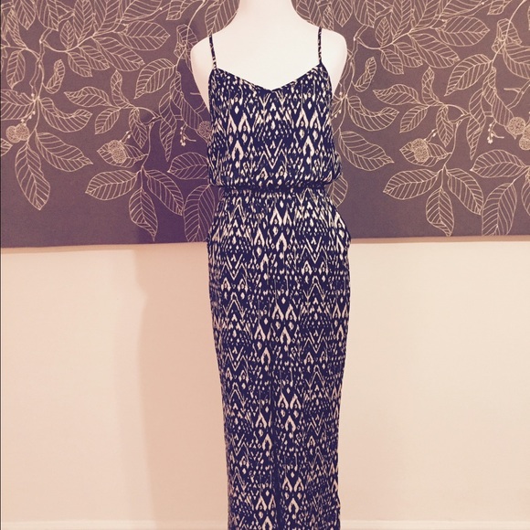 H&m Patterned Silk Jumpsuit