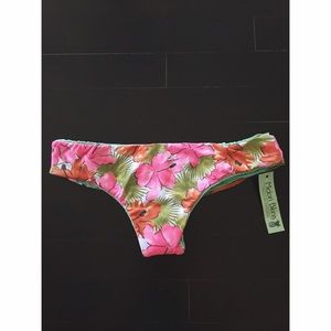 Floral Print Brazilian Swim Bottom