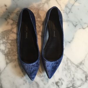 Theyskens' Theory blue velvet ballet flats