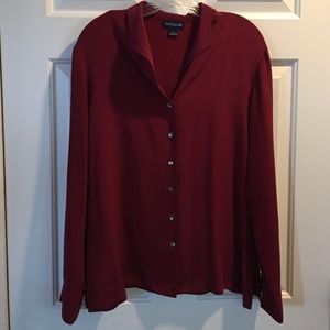 Red silk blouse