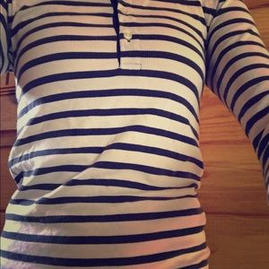 Blue and white striped long sleeve