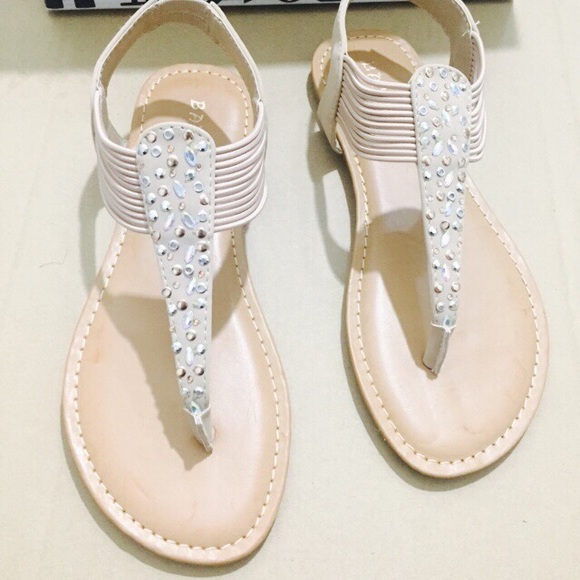 Bamboo Shoes - Neutral Sandals with Iridescent Accents