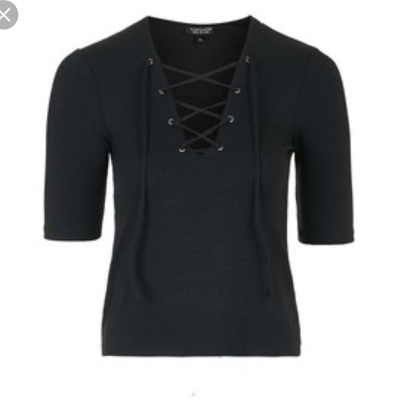 NWOT Topshop tie up front top