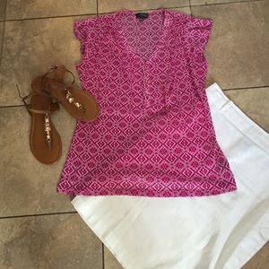Raspberry sheer blouse