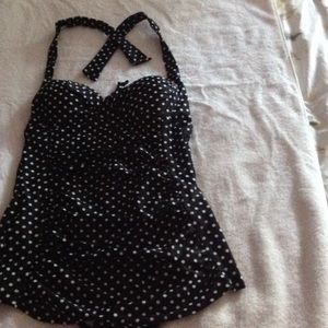 Black and White polka dot swim dress