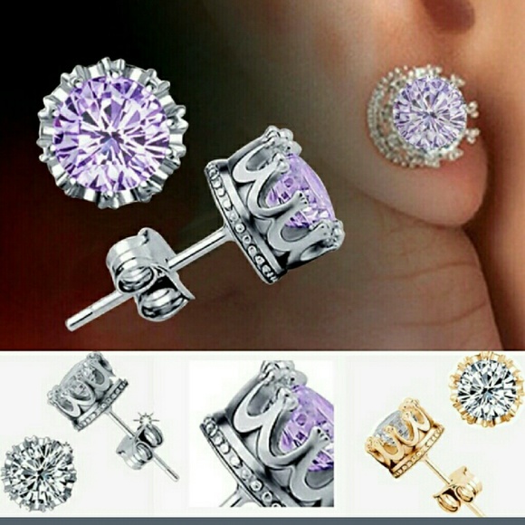 White Rhinestone Crown SP 925