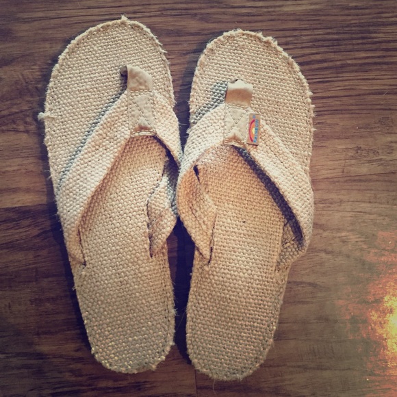 Rainbow flip flops