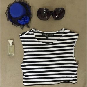 Topshop Striped Crop Top
